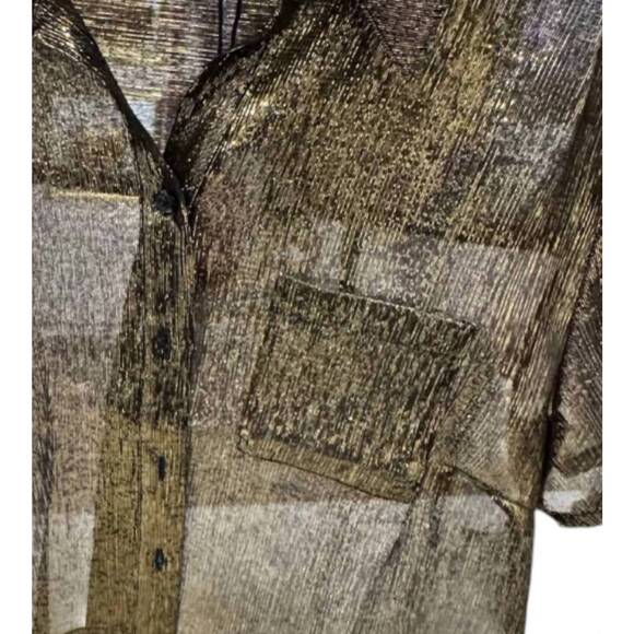 NEW THE HOUSE OF PERNA women's brooklyn cropped top in black & gold - Picture 2 of 2